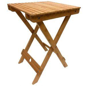 Ginsey Spa Sensations Bamboo Foldable Bench, 13.6" x 13" x 19"